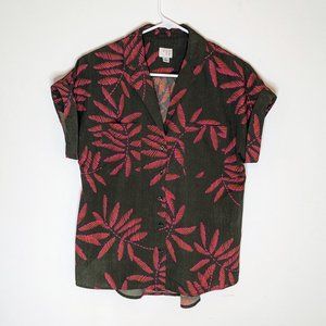 A New Day Green & Pink Tropical Shirt